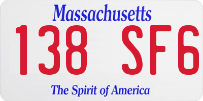 MA license plate 138SF6
