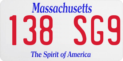 MA license plate 138SG9