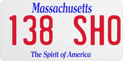 MA license plate 138SH0