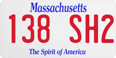 MA license plate 138SH2