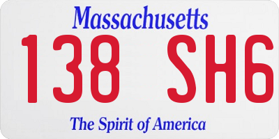 MA license plate 138SH6