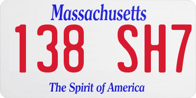 MA license plate 138SH7