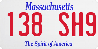 MA license plate 138SH9