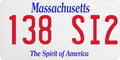 MA license plate 138SI2
