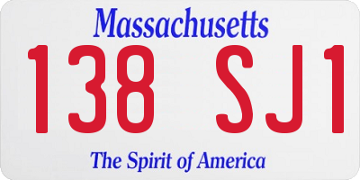 MA license plate 138SJ1