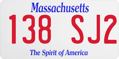 MA license plate 138SJ2