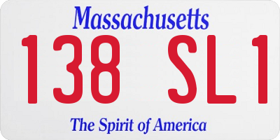 MA license plate 138SL1