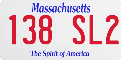 MA license plate 138SL2