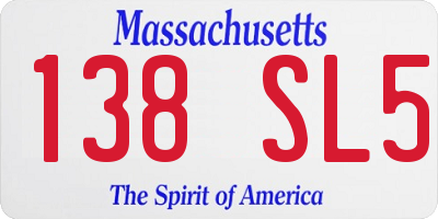 MA license plate 138SL5