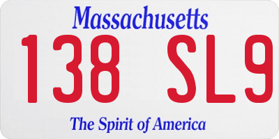 MA license plate 138SL9