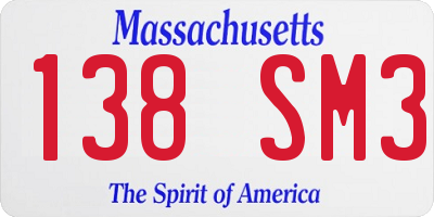 MA license plate 138SM3
