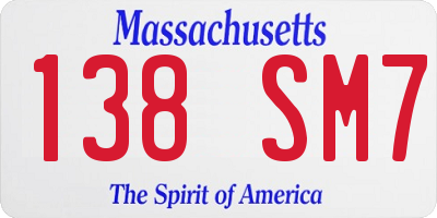 MA license plate 138SM7