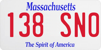 MA license plate 138SN0