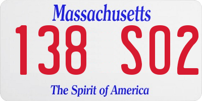 MA license plate 138SO2