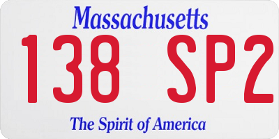MA license plate 138SP2