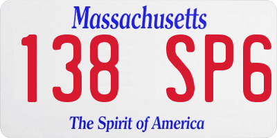 MA license plate 138SP6