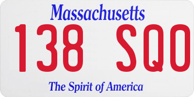 MA license plate 138SQ0