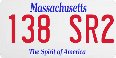 MA license plate 138SR2