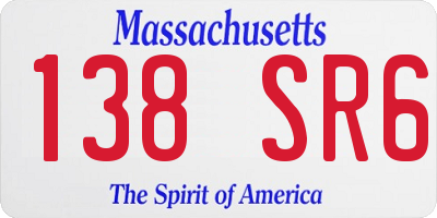 MA license plate 138SR6