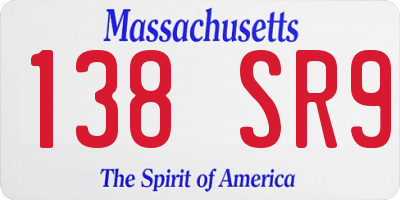 MA license plate 138SR9