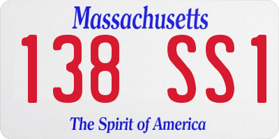 MA license plate 138SS1