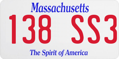 MA license plate 138SS3