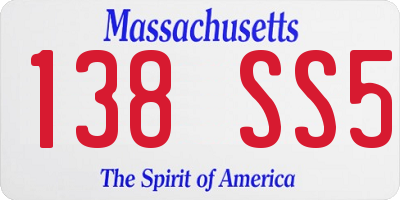 MA license plate 138SS5
