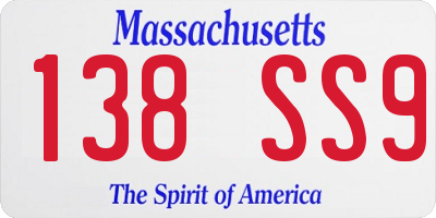 MA license plate 138SS9