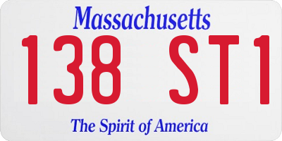 MA license plate 138ST1