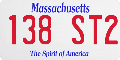 MA license plate 138ST2