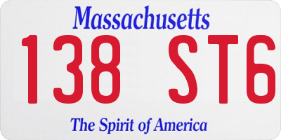 MA license plate 138ST6
