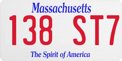 MA license plate 138ST7