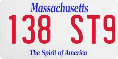 MA license plate 138ST9