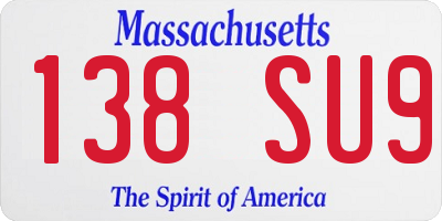 MA license plate 138SU9