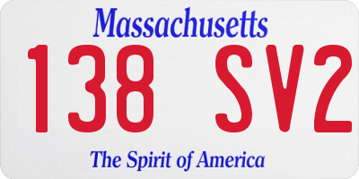 MA license plate 138SV2