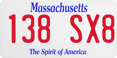 MA license plate 138SX8