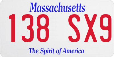 MA license plate 138SX9