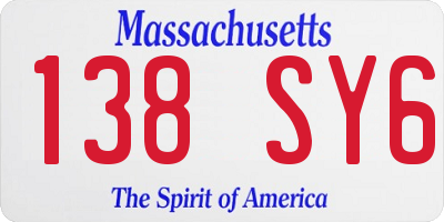 MA license plate 138SY6