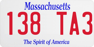 MA license plate 138TA3