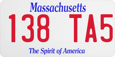 MA license plate 138TA5