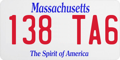 MA license plate 138TA6