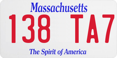 MA license plate 138TA7