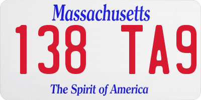MA license plate 138TA9