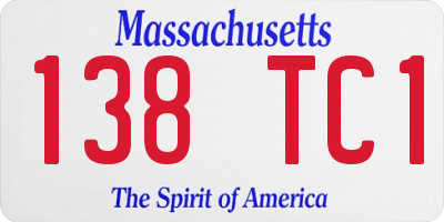 MA license plate 138TC1