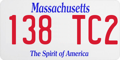 MA license plate 138TC2