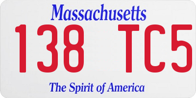 MA license plate 138TC5