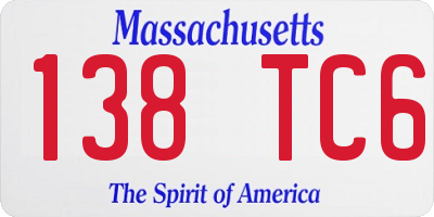 MA license plate 138TC6