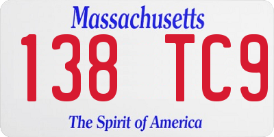 MA license plate 138TC9