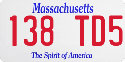 MA license plate 138TD5