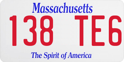 MA license plate 138TE6